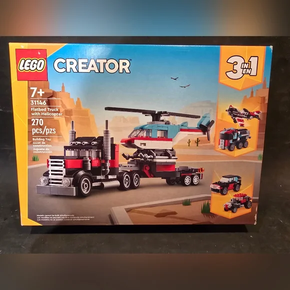 LEGO CREATOR LOT (2): 31160 Race Plane & 31146 Flatbed Truck with Helicopter - Picture 2 of 3